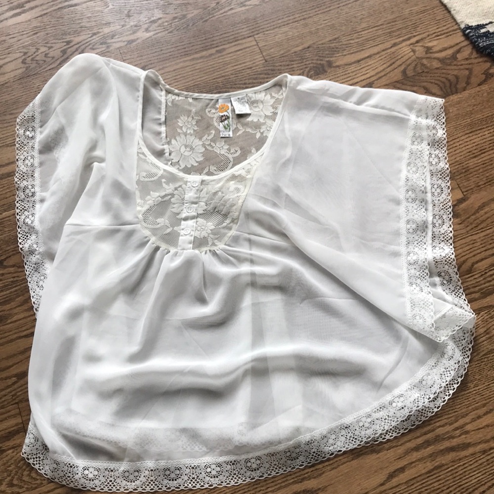 White blouse lace detail